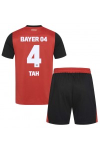 Bayer Leverkusen Jonathan Tah #4 Babytruitje Thuis tenue Kind 2024-25 Korte Mouw (+ Korte broeken)